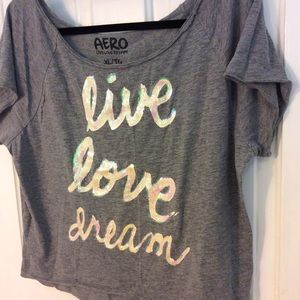 Aeropostale sequin crop tee